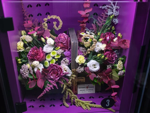 Bouquets dans un casier